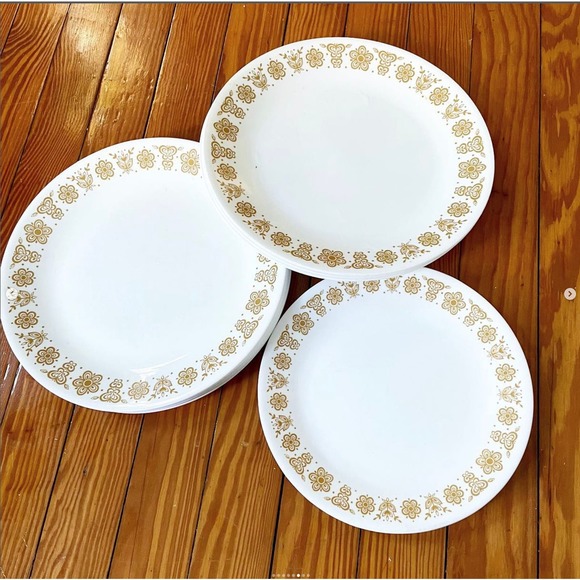 Vintage Milk Glass Corelle Butterfly Gold Dinnerware Corningware USA Lot x20 - Picture 5 of 8